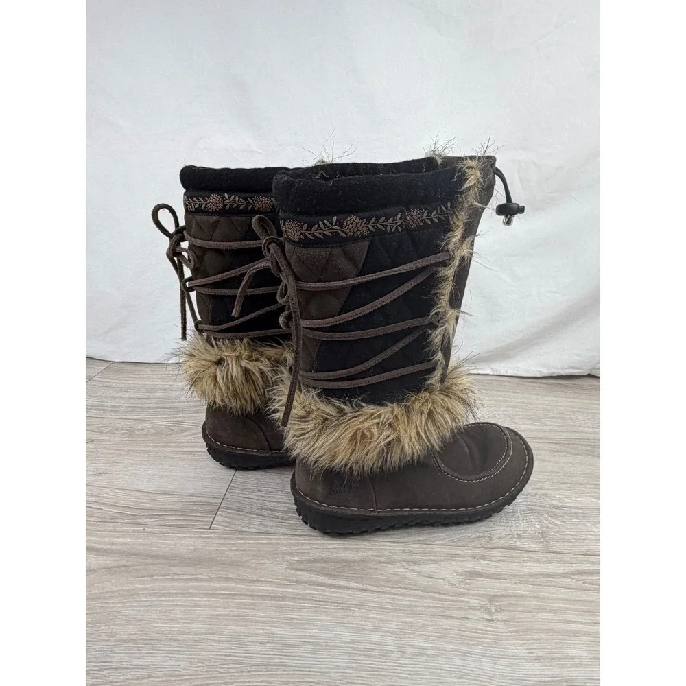 Sorel Sedna Brown Faux‎ Fur Thinsulate Winter Snow Boots Womens 7.5 NL1461-231